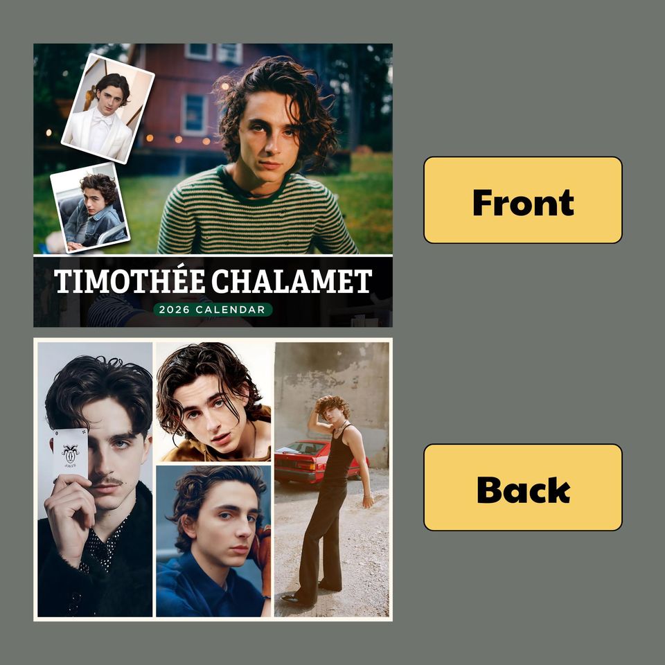 Timothe Chalamet Calendar 2026: Celebrity Wall Calendar, Gift for Fan