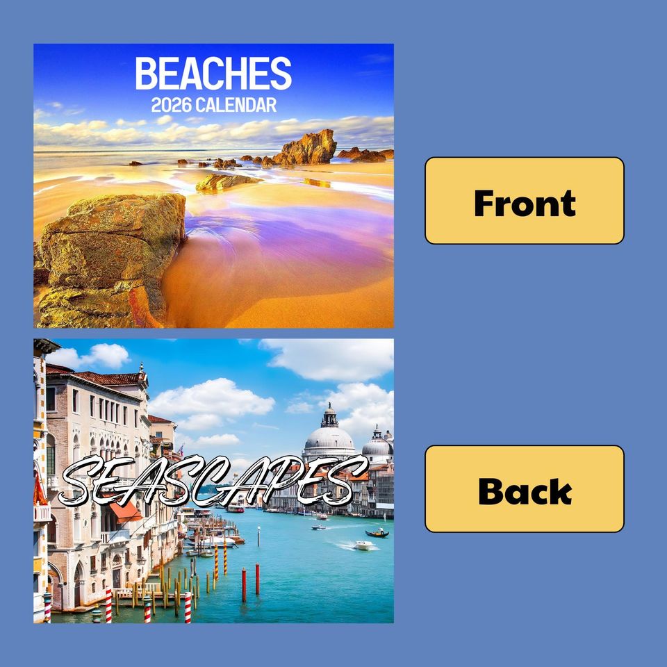 Beaches Wall Calendar 2026 - Travel Gift for Travelers