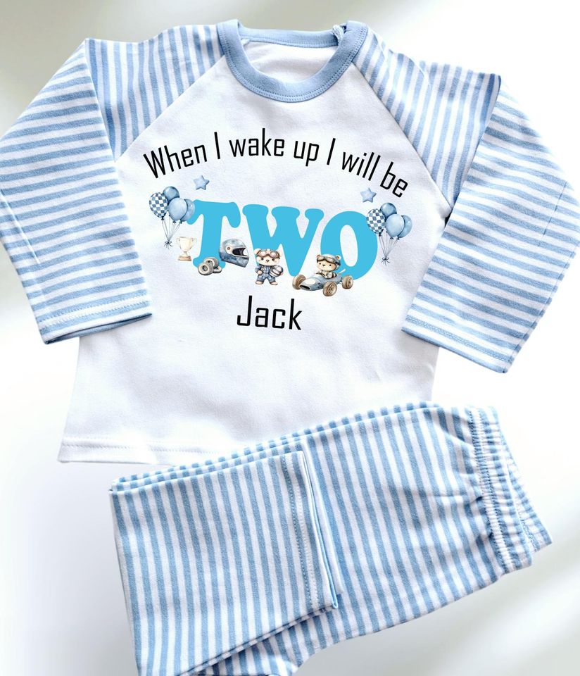 Personalized Race Car Pajamas: Baby Toddler PJs Set