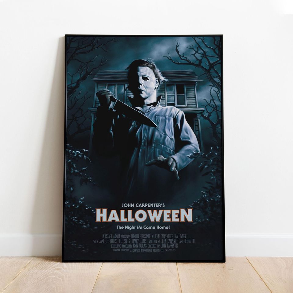 Halloween Poster | Michael Myers Wall Art | Rolled Canvas Print