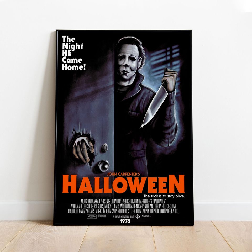 Halloween Poster | Michael Myers Wall Art | Rolled Canvas Print
