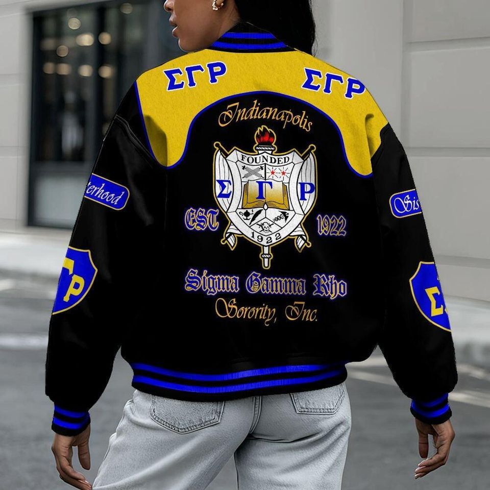 Ireishprint Sigma Gamma Rho Varsity Jacket, Indianapolis Sorority Jacket