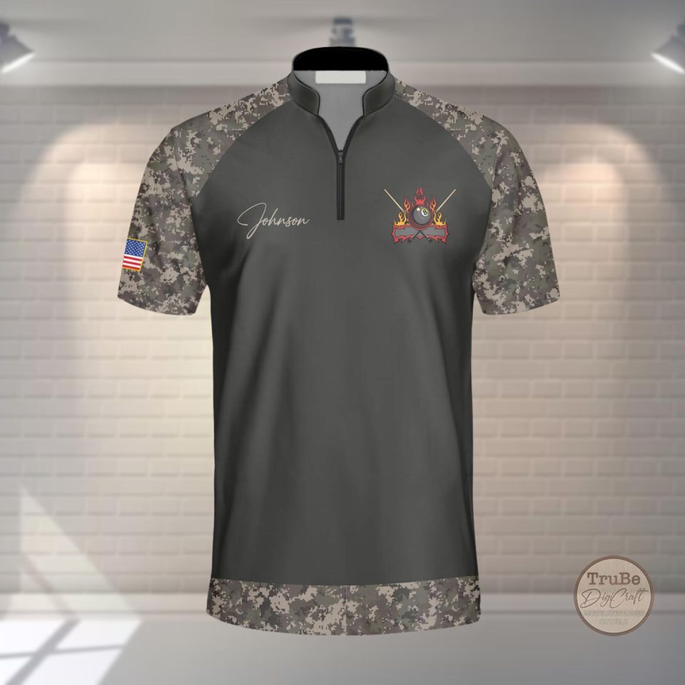 Personalized Camo Billiard Polo Shirt: Custom Team Uniform