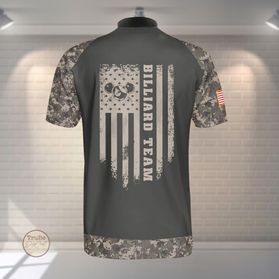 Personalized Camo Billiard Polo Shirt: Custom Team Uniform