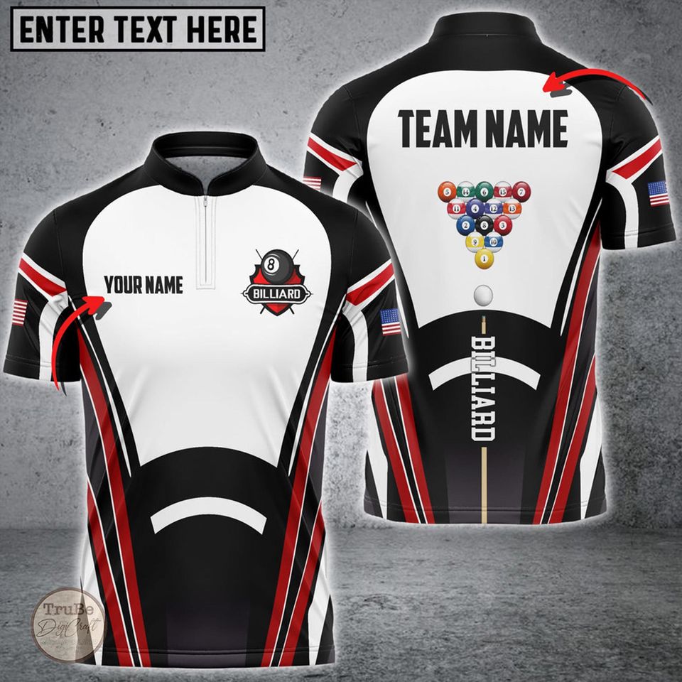 Personalized Billiard Jersey Shirt: Custom Team Uniform