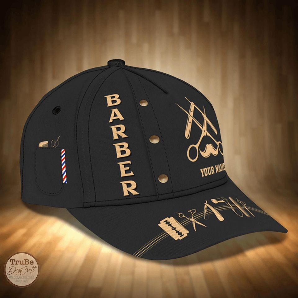 Personalized Barber Tools Baseball Cap