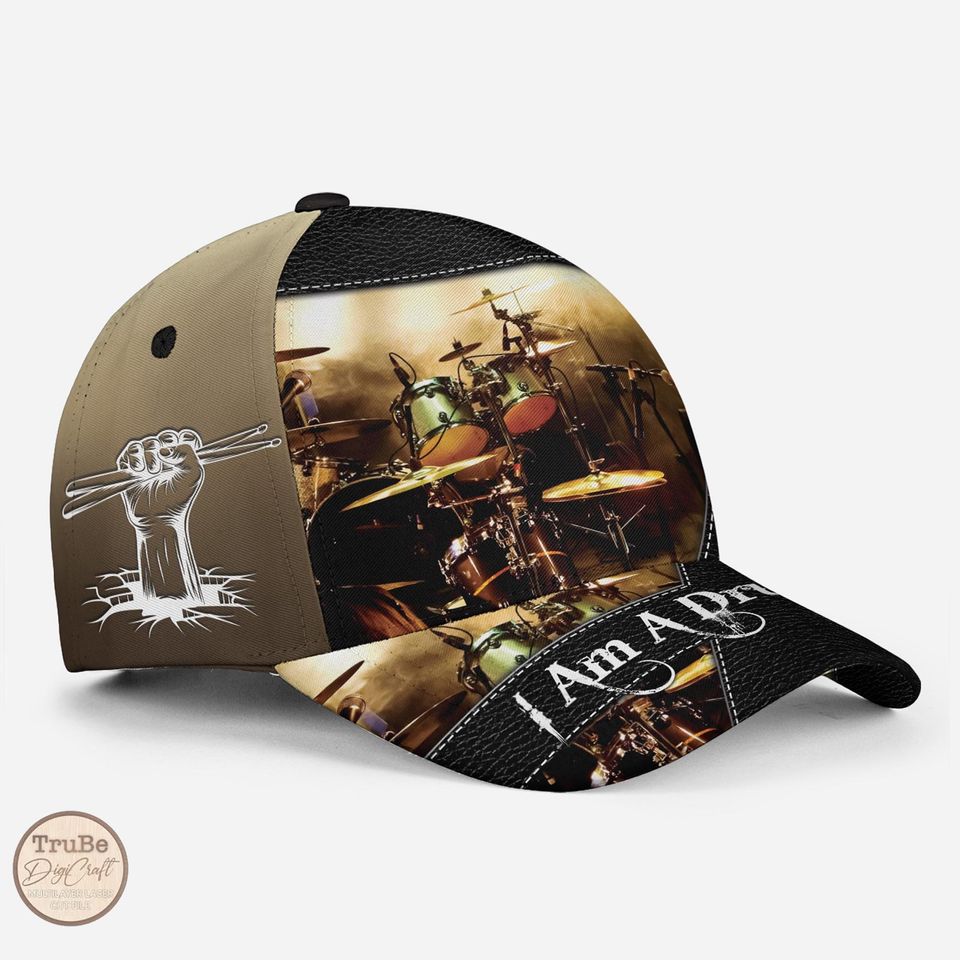 Personalized Drummer Baseball Cap, Drum Set Hat