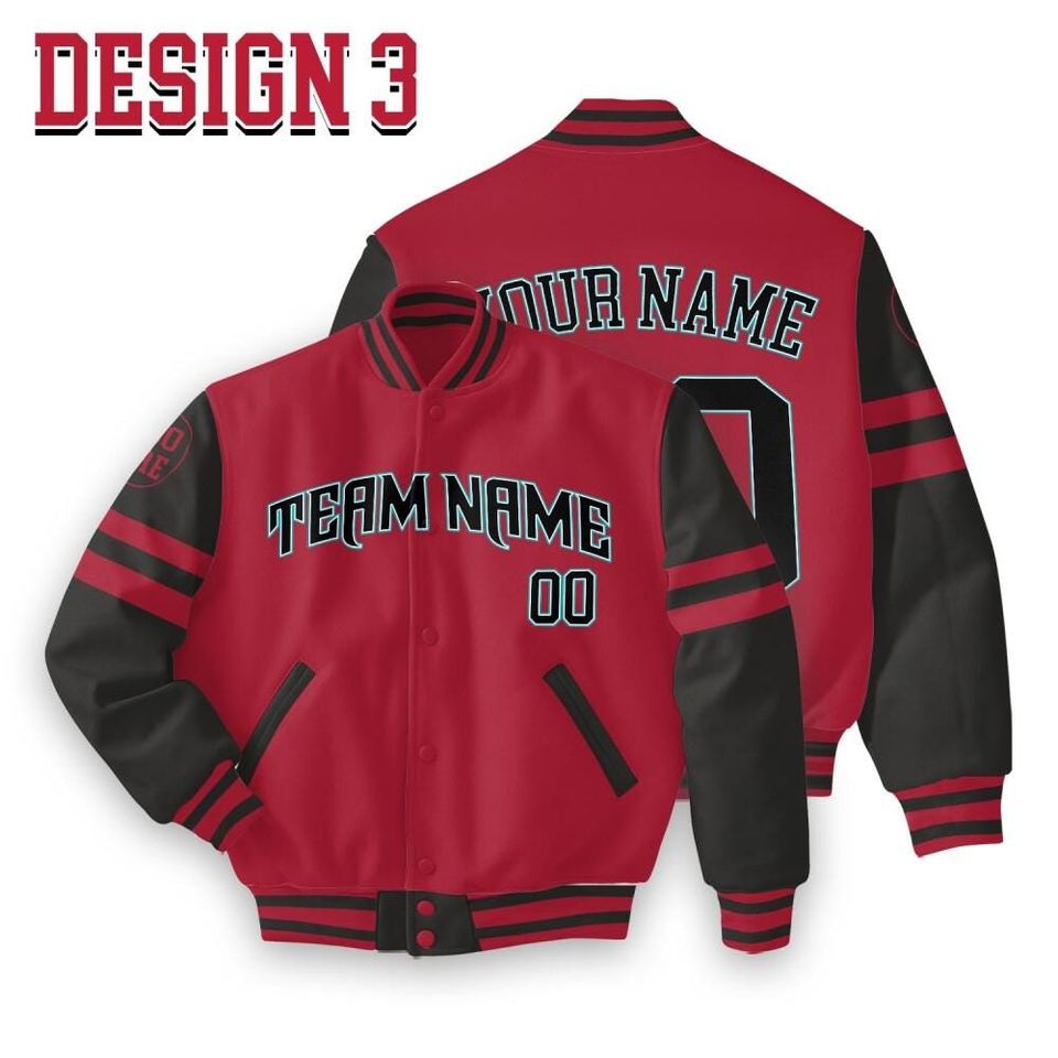 Personalized Arizonna Baseball Team Multi Color Varsity Jacket, Custom Logo Team Name Number Jacket, Team Baseball Jacket