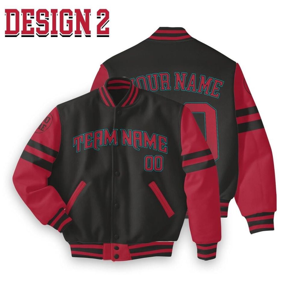 Personalized Arizonna Baseball Team Multi Color Varsity Jacket, Custom Logo Team Name Number Jacket, Team Baseball Jacket