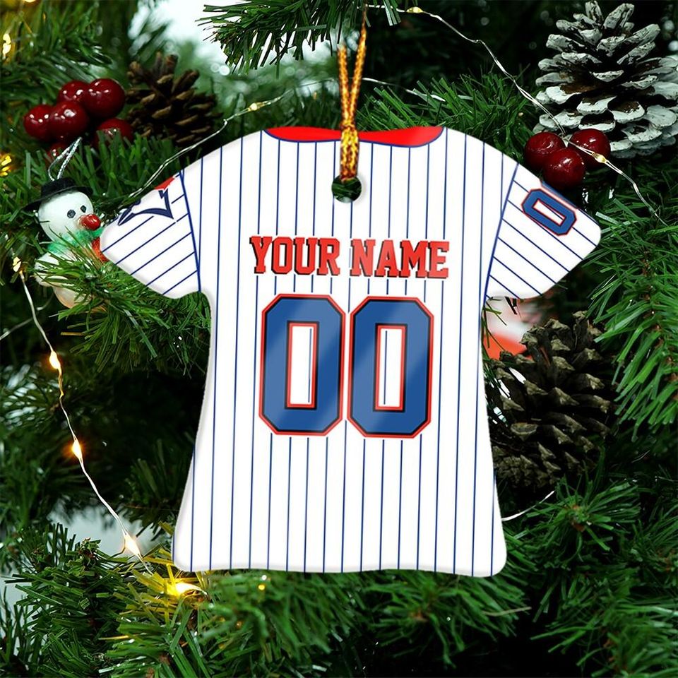 Toronto Blue Jays Champions Throwback Jersey Ceramic Ornament  Personalized Handmade Gift, Custom Name & Number