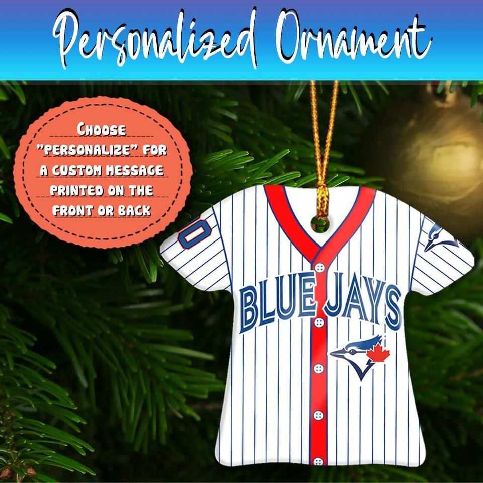 Toronto Blue Jays Champions Throwback Jersey Ceramic Ornament  Personalized Handmade Gift, Custom Name & Number