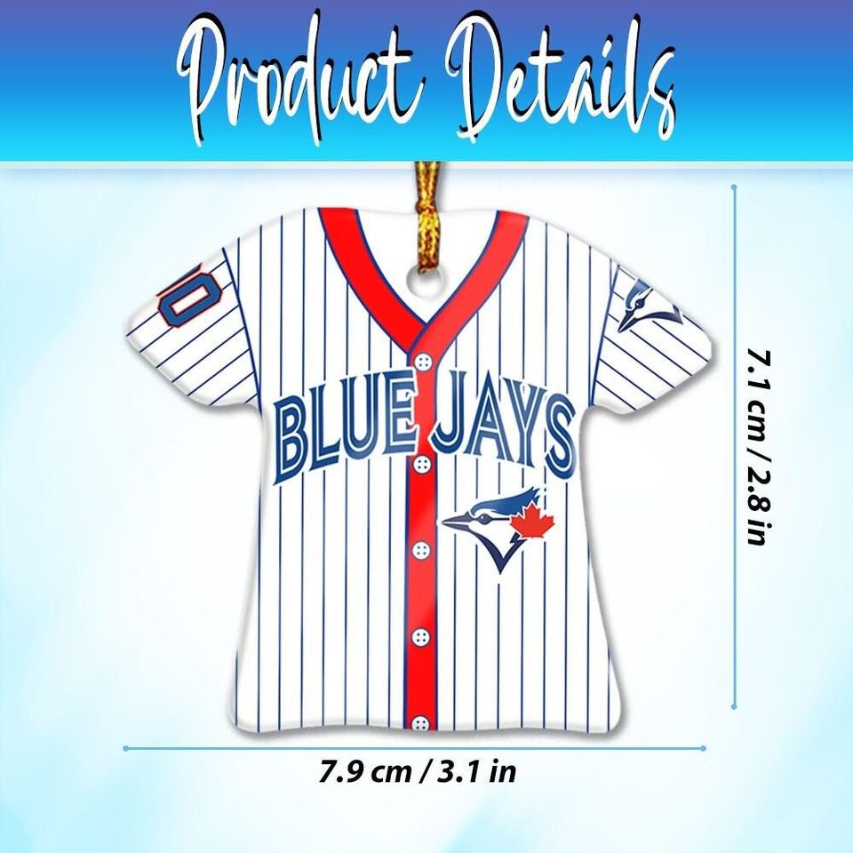 Toronto Blue Jays Champions Throwback Jersey Ceramic Ornament  Personalized Handmade Gift, Custom Name & Number