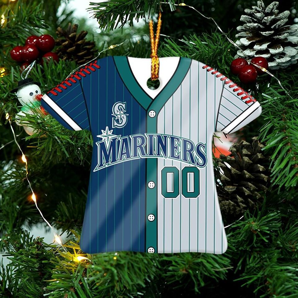 Seattle Mariners Champions Throwback Jersey Ceramic Ornament  Personalized Handmade Gift, Custom Name & Number