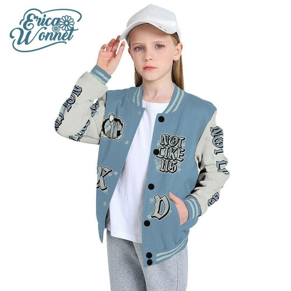 Varsity Jacket To Match Blue 2025 4s - None Like Us All Over Print Varsity Jacket