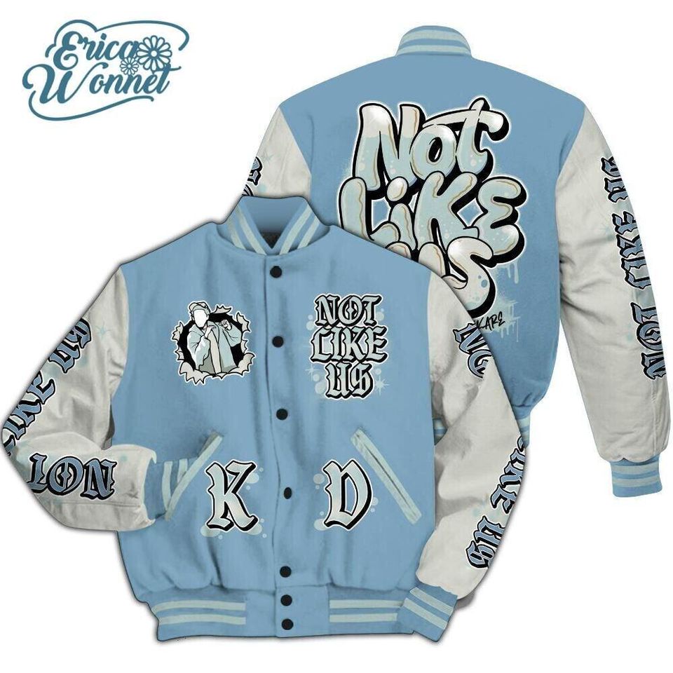 Varsity Jacket To Match Blue 2025 4s - None Like Us All Over Print Varsity Jacket