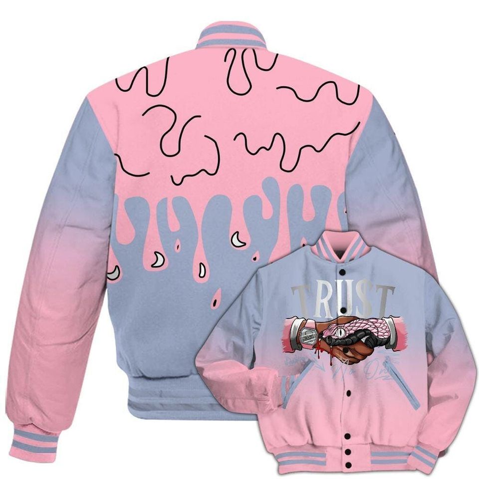 Dunkare Varsity Jacket To Match AJ 5 Retro 35th Anniversary 5s - Trust No One Drip All Over Print