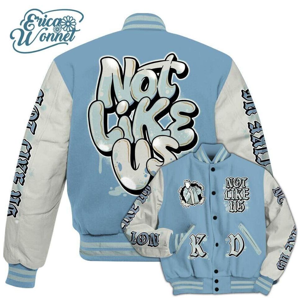 Varsity Jacket To Match Blue 2025 4s - None Like Us All Over Print Varsity Jacket