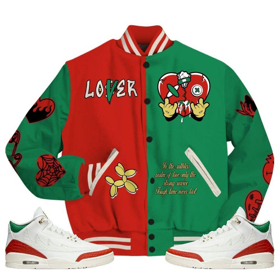 Dunkare Varsity Jacket Retro El Vuelo 3s - Loser Lover Heartbreak