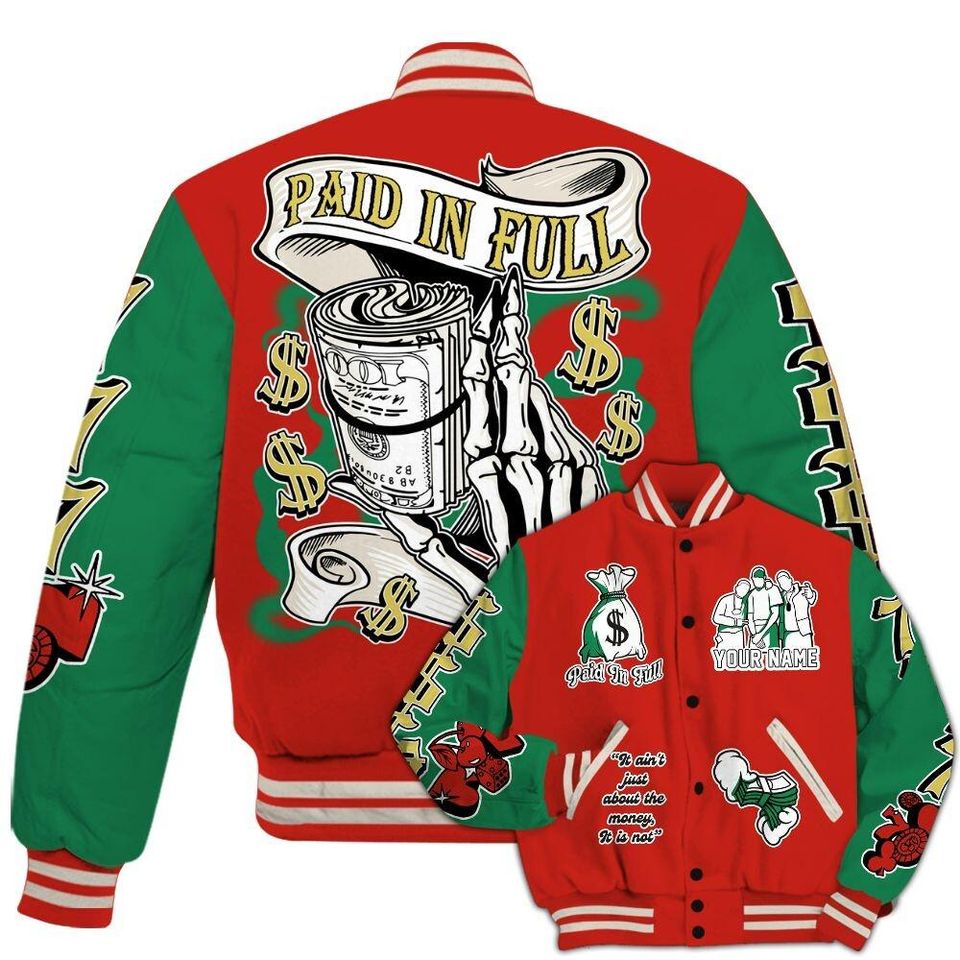 Dunkare Varsity Jacket Retro El Vuelo 3s - Paid In Full Baseball Varsity Jacket Custom Name