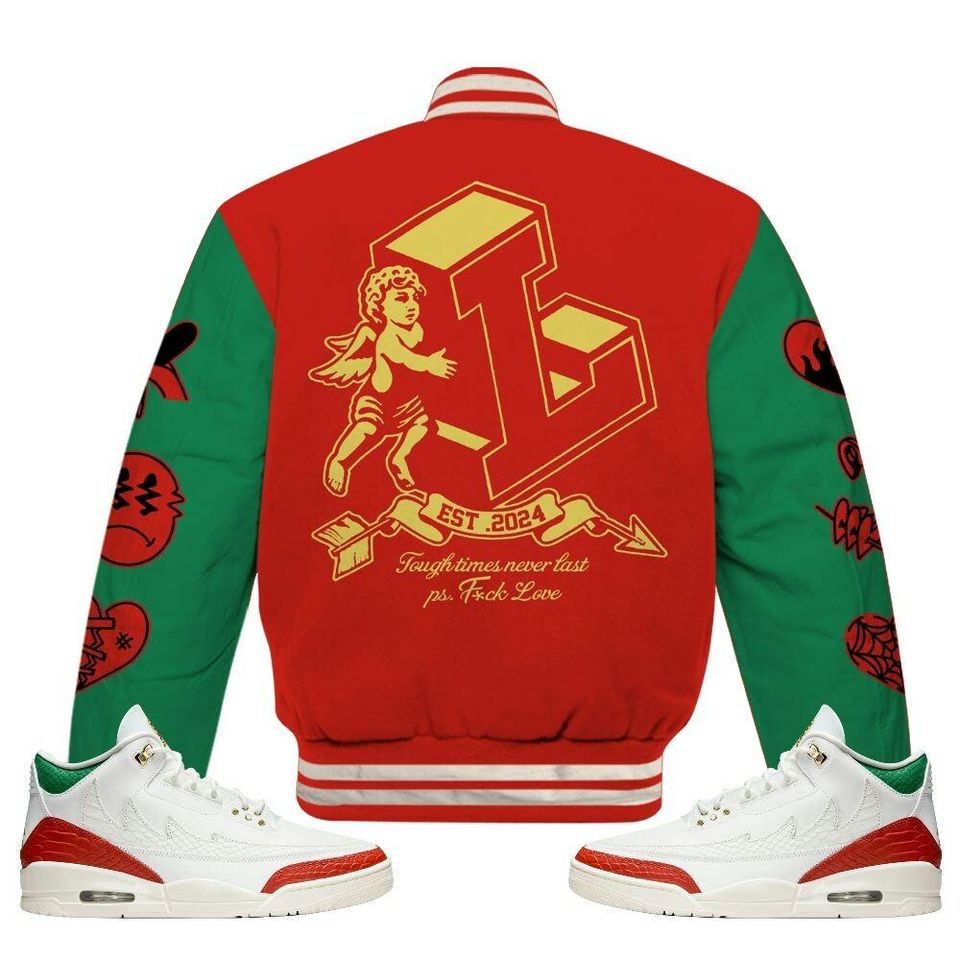 Dunkare Varsity Jacket Retro El Vuelo 3s - Loser Lover Heartbreak