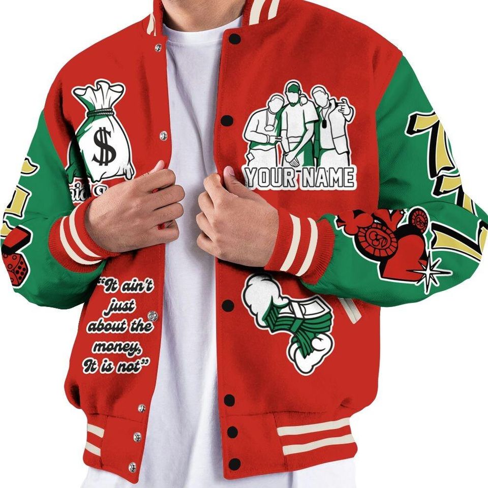 Dunkare Varsity Jacket Retro El Vuelo 3s - Paid In Full Baseball Varsity Jacket Custom Name