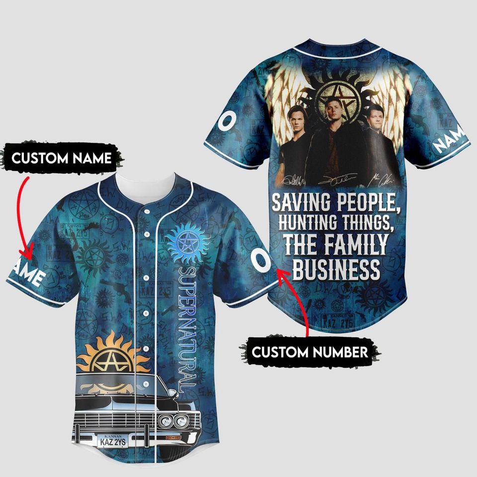 Personalized Supernatural Baseball Jersey, Dean Winchester Jersey Shirt