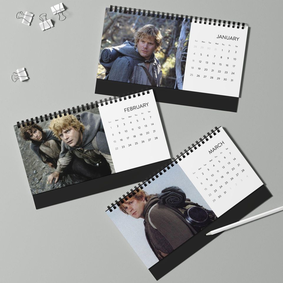 Samwise Desktop Calendar, Samwise LOTR Character Calendar, Samwise Fan Gift
