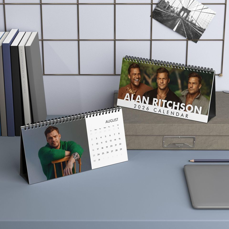 Alan Ritchson Desktop Calendar, Alan Ritchson Actor Calendar, Alan Ritchson Fan Gift