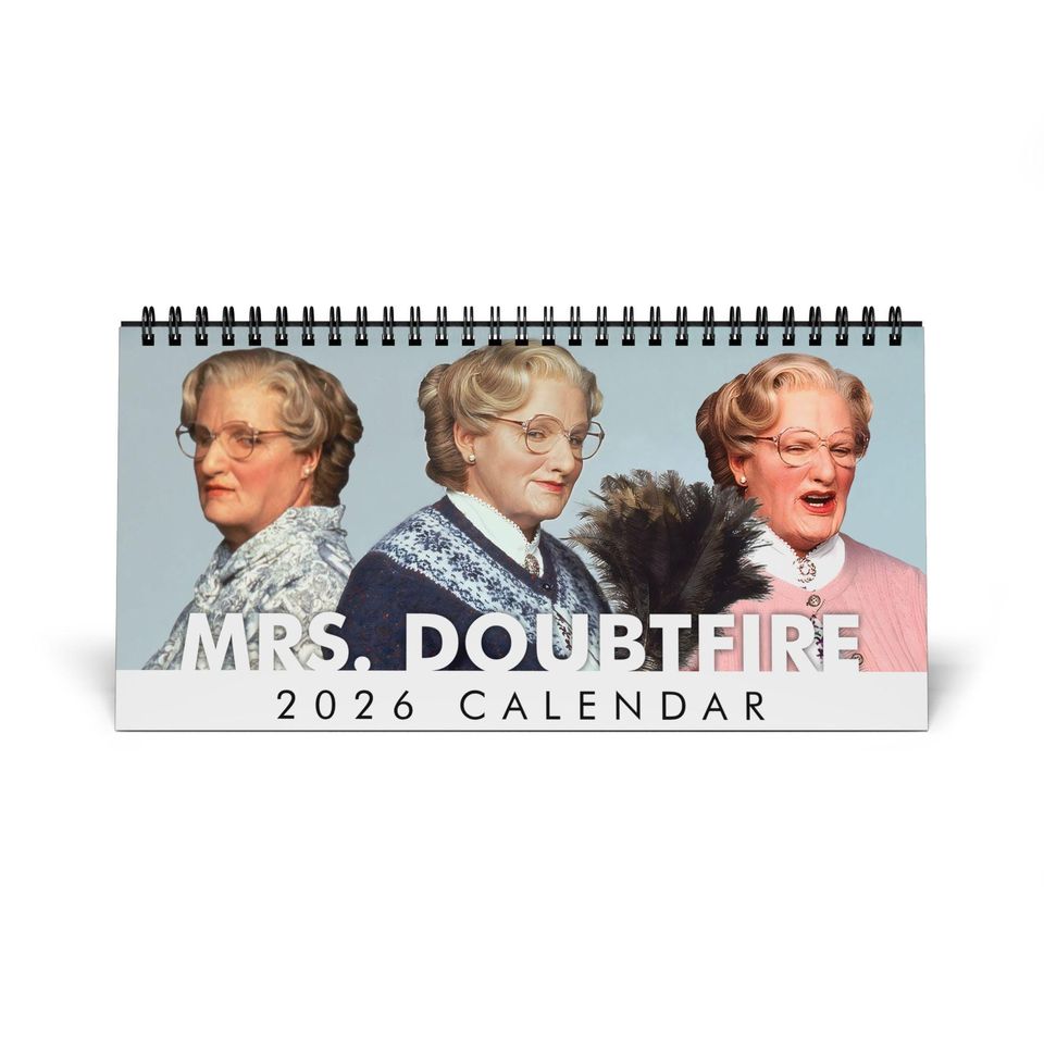 Mrs. Doubtfire Desktop Calendar, Mrs. Doubtfire Calendar, Robin Williams Fan Gift