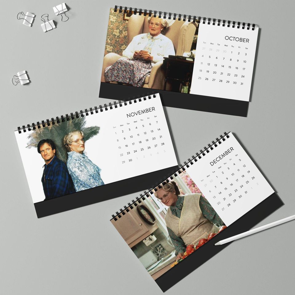 Mrs. Doubtfire Desktop Calendar, Mrs. Doubtfire Calendar, Robin Williams Fan Gift