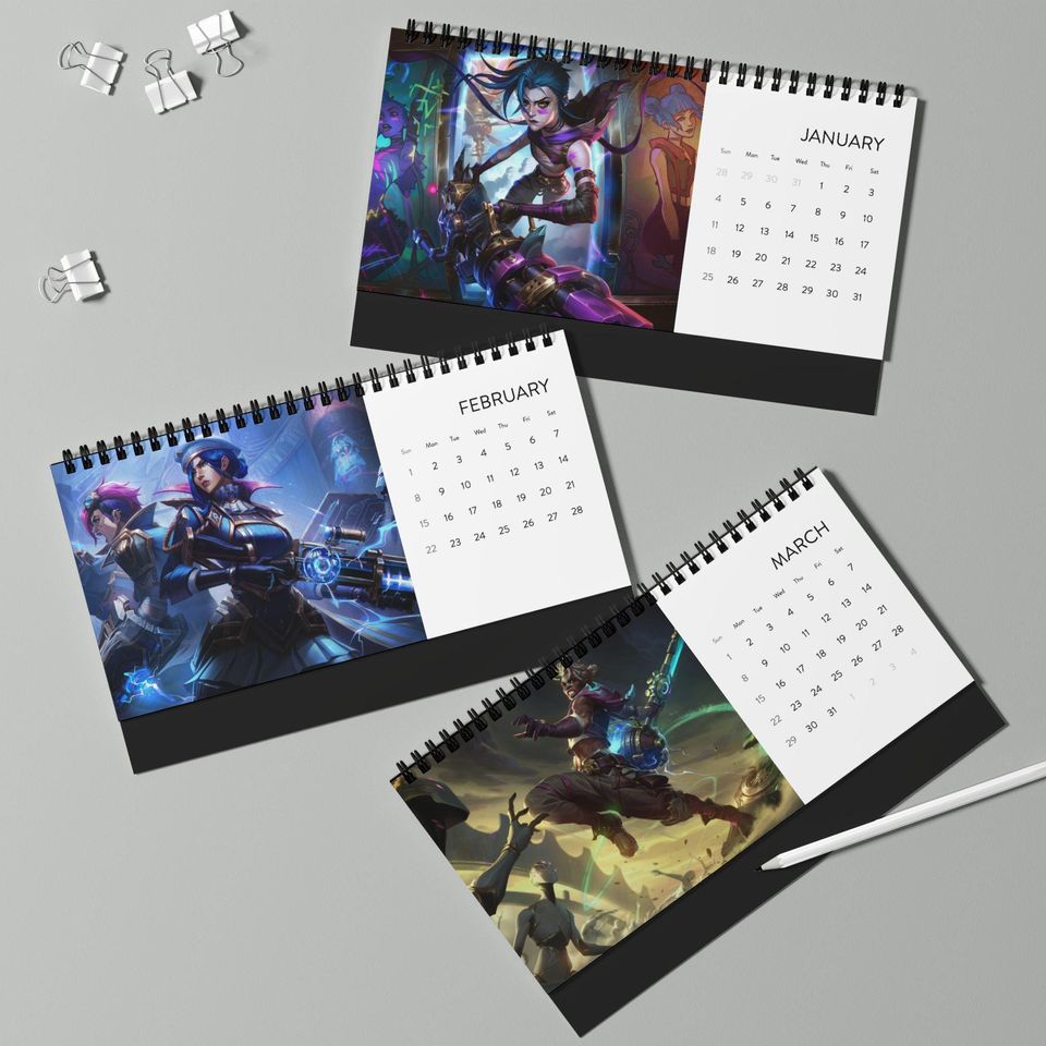Arcane Desktop 2026 Calendar, Arcane Jinx Vi Caitlyn Jayce Viktor Calendar