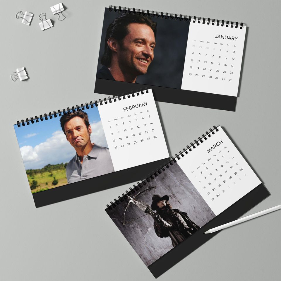 Hugh Jackman Desktop Calendar, Hugh Jackman Actor Calendar, Hugh Jackman Fan Gift