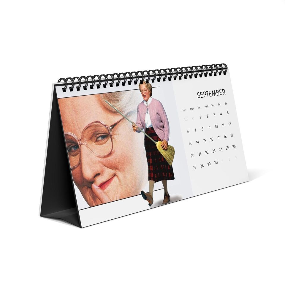 Mrs. Doubtfire Desktop Calendar, Mrs. Doubtfire Calendar, Robin Williams Fan Gift
