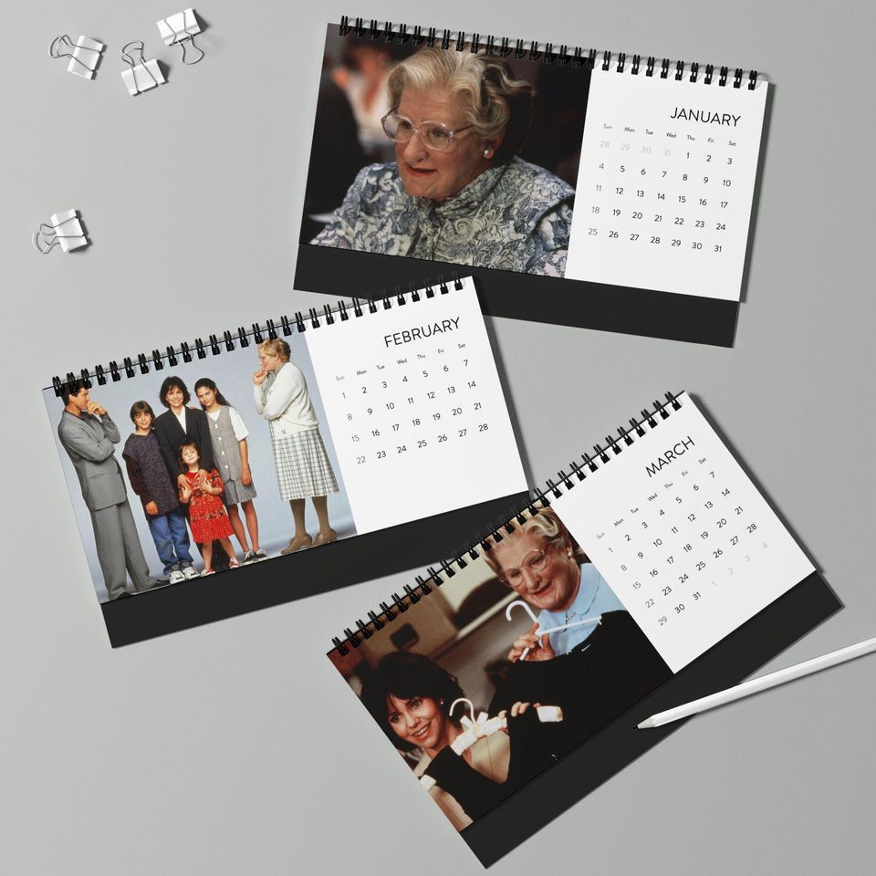 Mrs. Doubtfire Desktop Calendar, Mrs. Doubtfire Calendar, Robin Williams Fan Gift