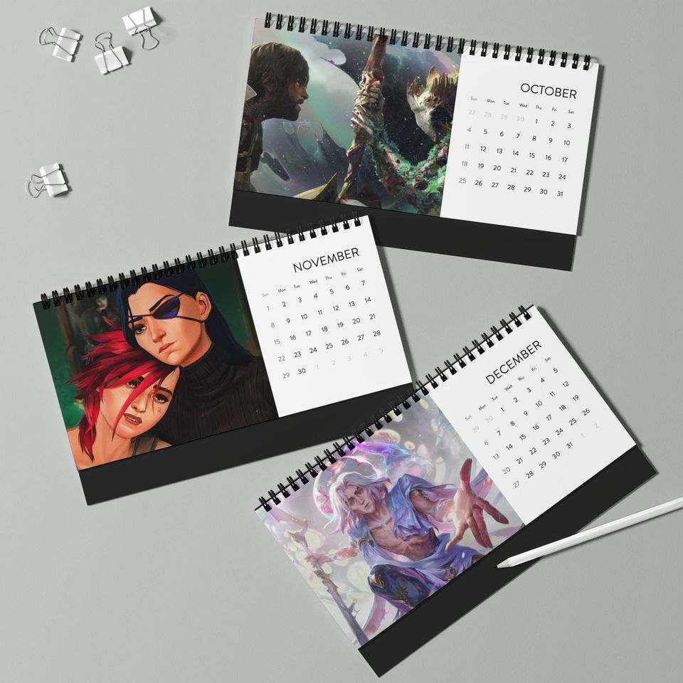 Arcane Desktop 2026 Calendar, Arcane Jinx Vi Caitlyn Jayce Viktor Calendar