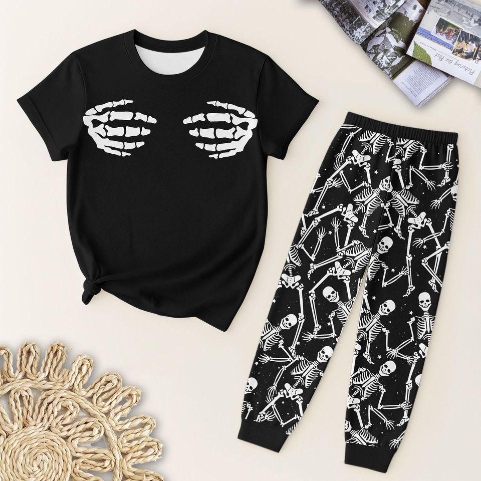 Skeleton Halloween Pajama Set for Women