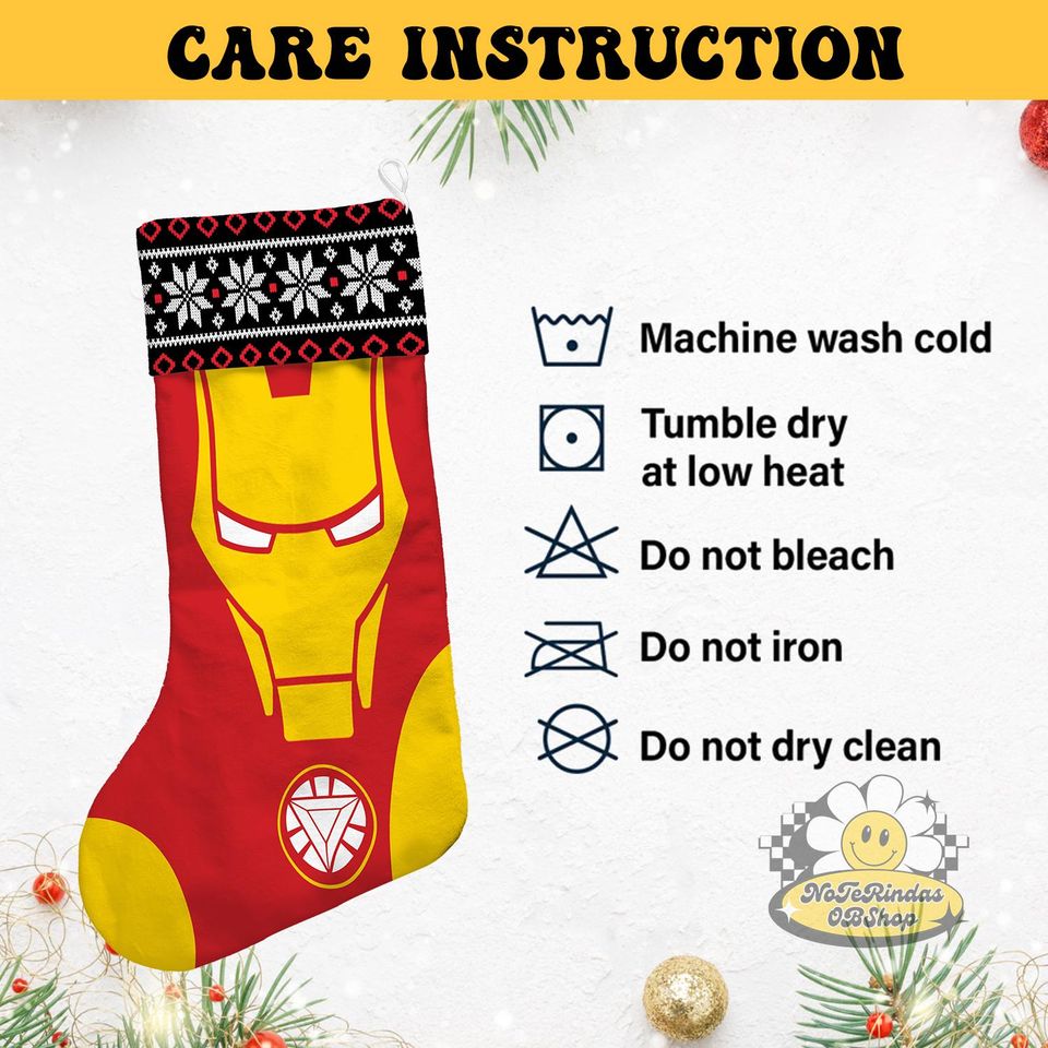 Personalized Superhero Characters Disney Christmas Stocking, Marvel Ironman Spiderman Stocking