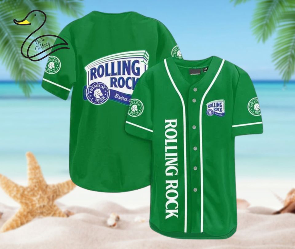 Green Rolling Rock Beer Baseball Jersey, Halloween Shirt