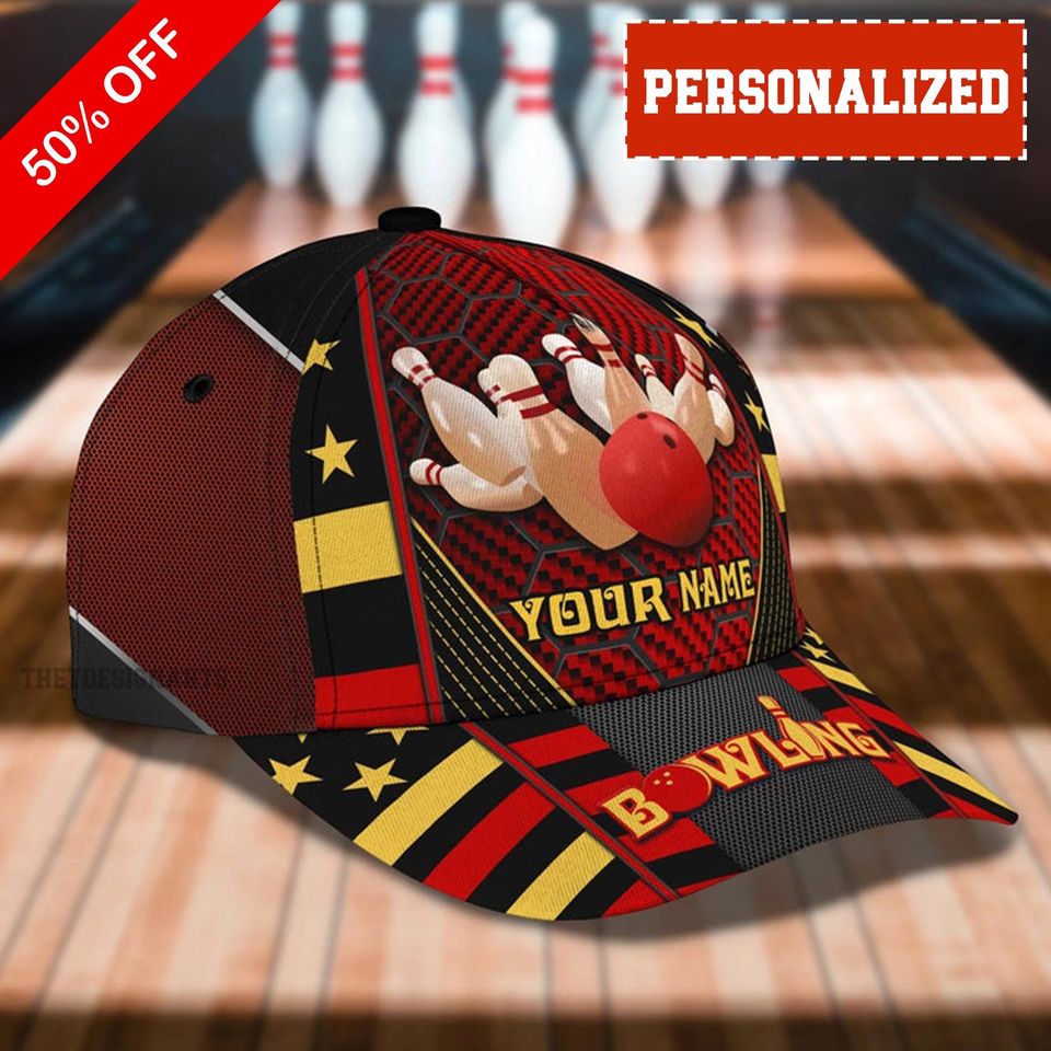 Custom Name Bowling Cap Hat, Men Bowling Hat, Bowling Lovers Gift, Cap for Bowlers