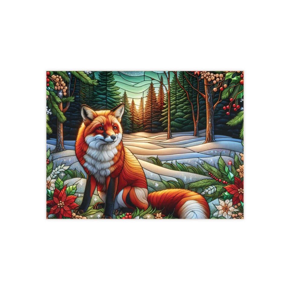 Ceramic Photo Tile | Rustic Fox Winter Scene