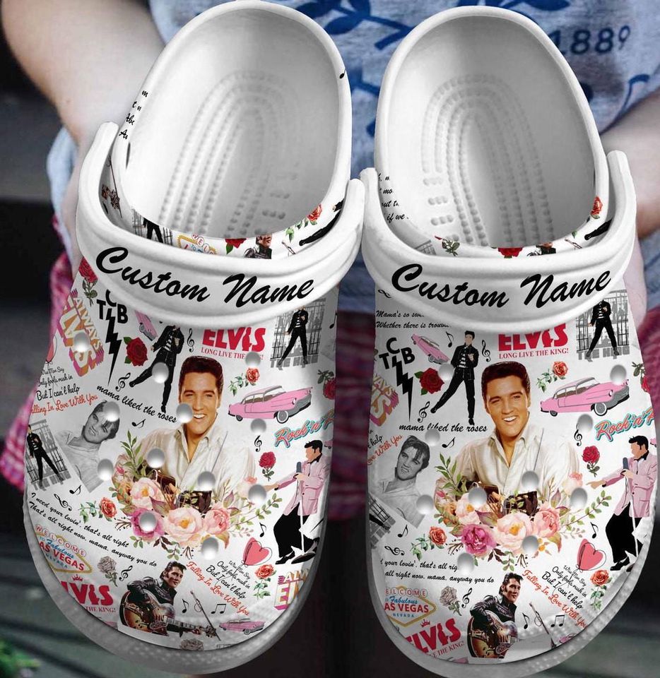 Elvis Presley Clogs Shoes, Elvis Presley Custom Slipper, Custom Clogs, Custom Clogs Shoes, Personalized Shoes