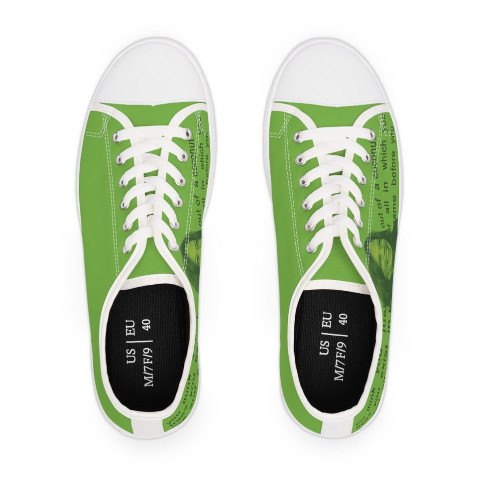 Kamala Lime Green Low Top Sneakers, Coconut Tree and BRAT Summer