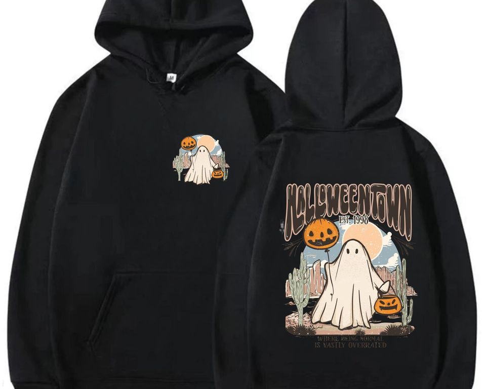 Retro Halloweentown Sweatshirt - Vintage Fall Sweatshirt , Halloween Ghost Sweater, Cozy Unisex Pullover -Halloween gift Sweatshirt