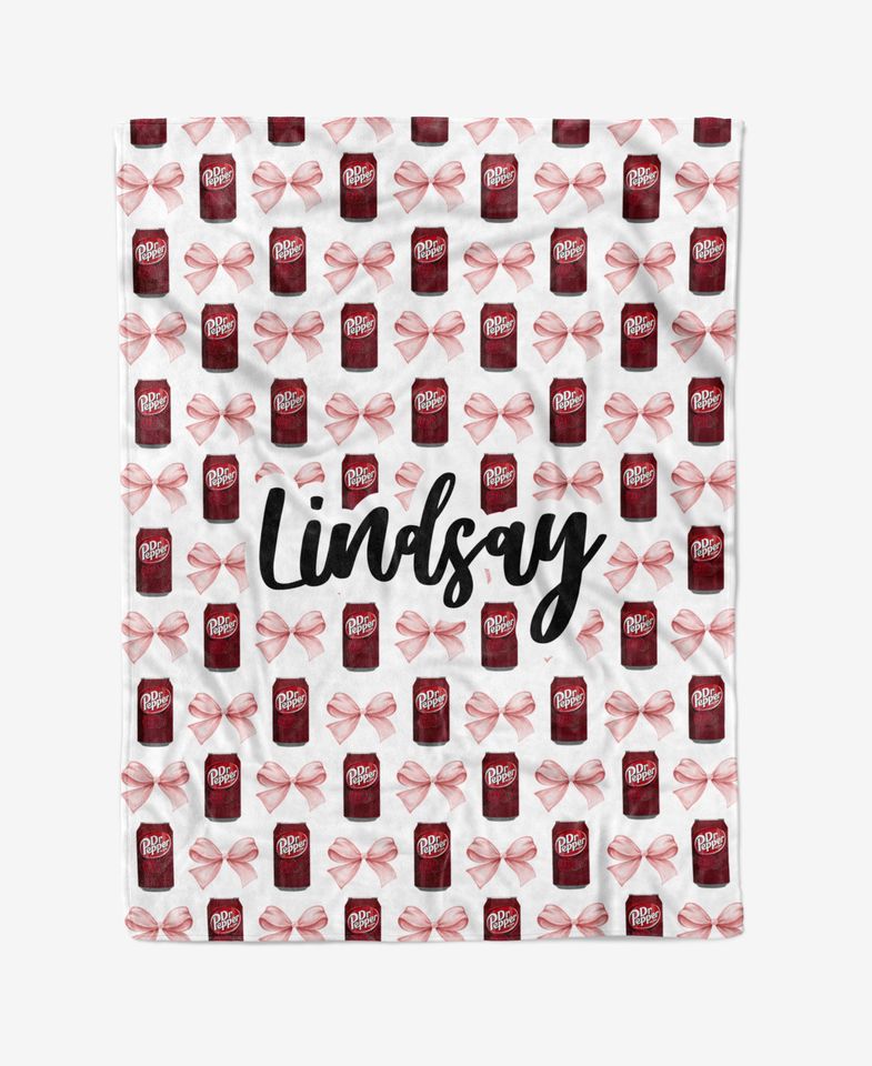 Personalized Dr Pepper Fleece Blanket Throw for Adults and Kids