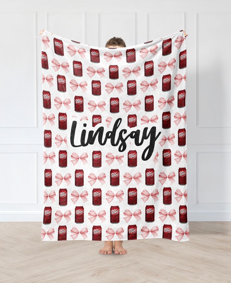 Personalized Dr Pepper Fleece Blanket Throw for Adults and Kids