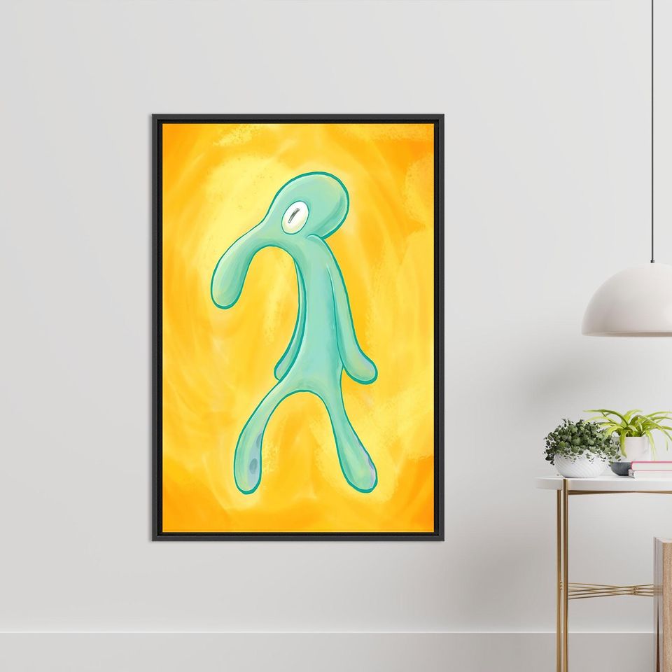 Bold & Brash Squidward Vertical Poster Canvas Art - Modern Home Decor
