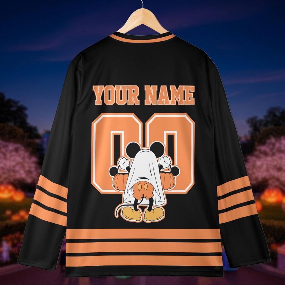 Custom Halloween Mickey Mouse Hockey Jersey