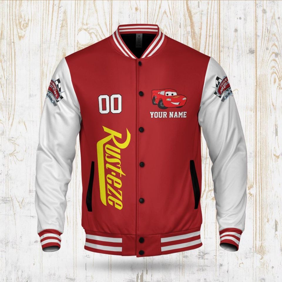 Personalized Lightning McQueen Varsity Jacket: Adult Baseball Team Outfit