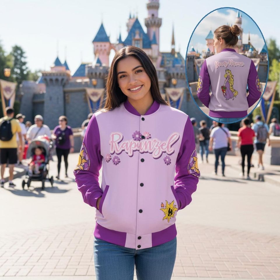 Personalized Disney Princess Varsity Jacket, Personalized Jacket, Disney Baseball Jacket