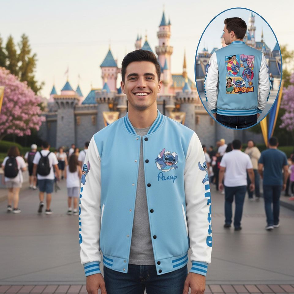 Personalized Lilo & Stitch Baseball Jacket